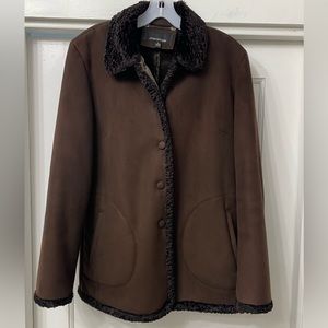 Jones New York Warm Faux Suede Coat, Small. Like new.. worn once.